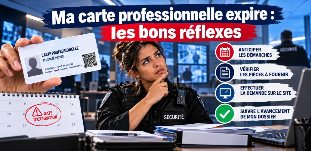 Ma carte professionnelle expire : les bons réflexes. Anticiper les démarches, vérifier les pièces à fournir, effectuer la demande sur le site, suivre l'avancement du dossier.