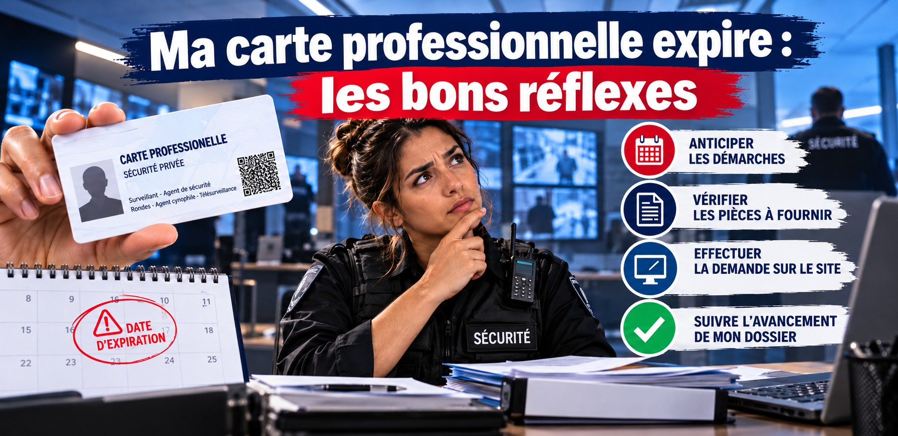 Ma carte professionnelle expire : les bons réflexes. Anticiper les démarches, vérifier les pièces à fournir, effectuer la demande sur le site, suivre l'avancement du dossier.