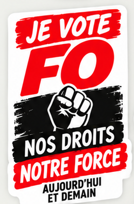 Sticker FO — Nos droits, notre force