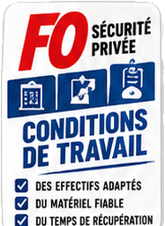 Sticker FO Sécurité privée — Conditions de travail