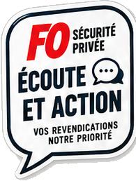 Sticker FO Sécurité privée — Écoute et action
